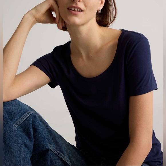 Tops - Quince Cotton Modal Scoop Neck Tee